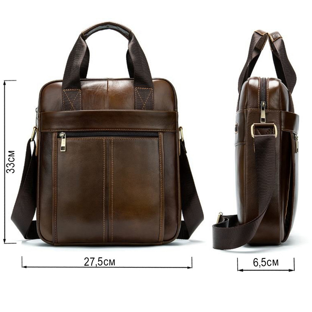 Ділова чоловіча сумка шкіряна Коричнева (Vintage) Київ - фото 14