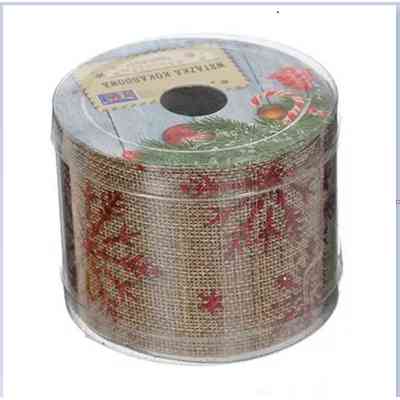 Стрічка на ялинку Jumi візерунком ялинки, сніжинки 6,3 см х 2,7 м, джут (5900410698536_2) Вінниця