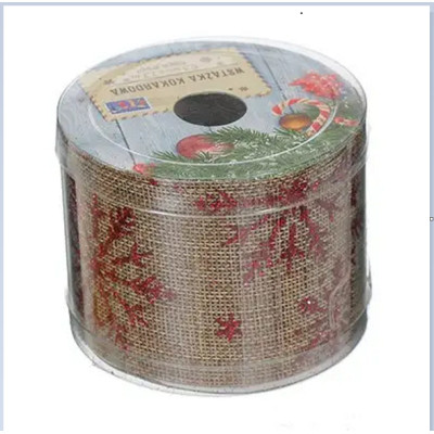 Стрічка на ялинку Jumi візерунком ялинки, сніжинки 6,3 см х 2,7 м, джут (5900410698536_2) Вінниця - фото 1