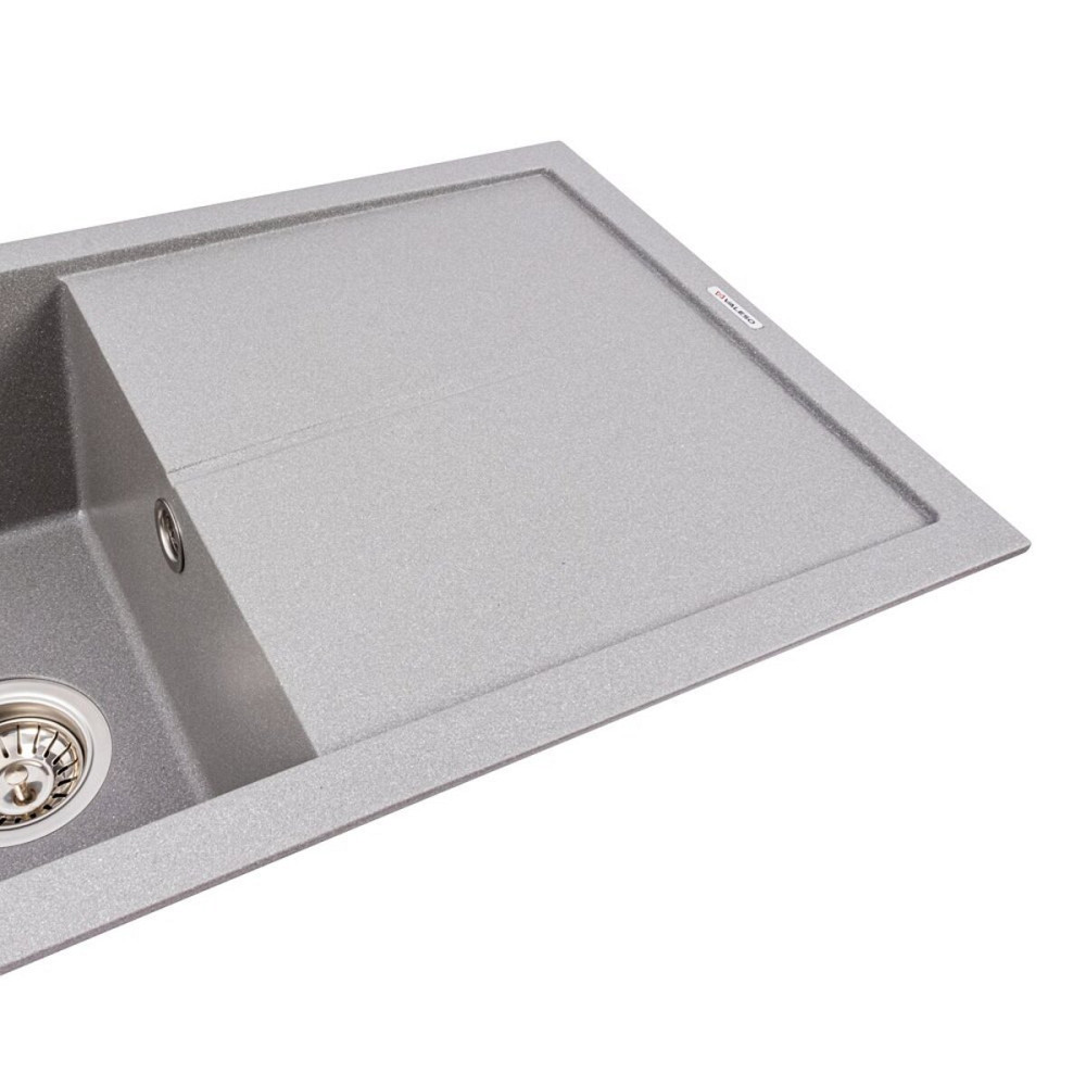 VALESO Гранітна мийка для кухні VALESO SOLID 7843 матова Сірий металік Київ - фото 3