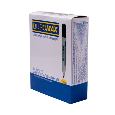 Маркер Buromax для магнитных досок, черный, 2-4 мм, спиртовое основание (BM.8800-01) Винница - изображение 3