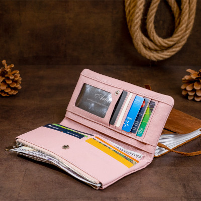 Гаманець ST Leather На кнопці Рожевий (19201) Вінниця - фото 4