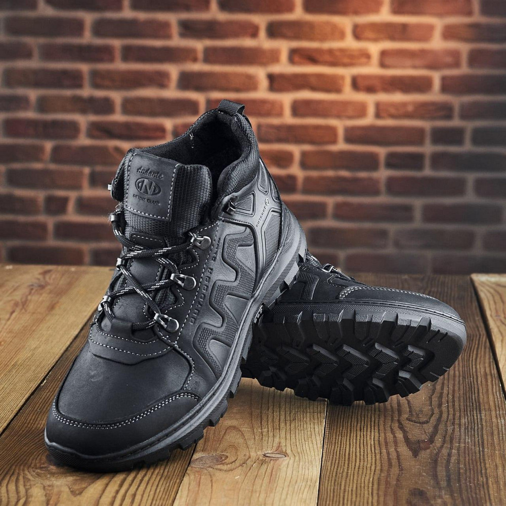 Чоловічі теплі зимові стильні черевики з натуральної шкіри та хутра артикул 115/1 Харків - фото 4