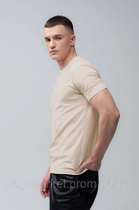 Футболка базова Ray Premium Fit чоловіча бежева (U0102-Cream) M Київ - фото 7