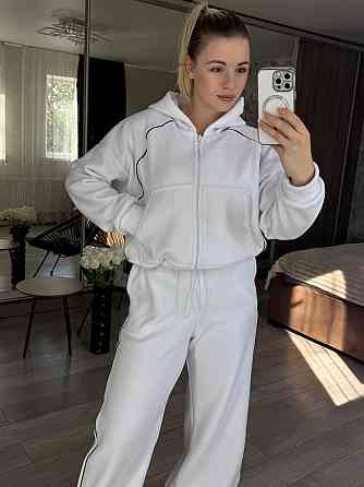 Женский теплый прогулочный костюм двойка с дабл флиса полар Белый, 42/44 Одесса