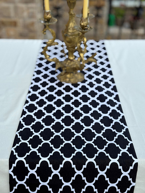 Ecotton Ранер доріжка Ecotton DUCK 45x170 см для обіднього столу водовідштовхувальна чорно-біло Коломия - фото 4