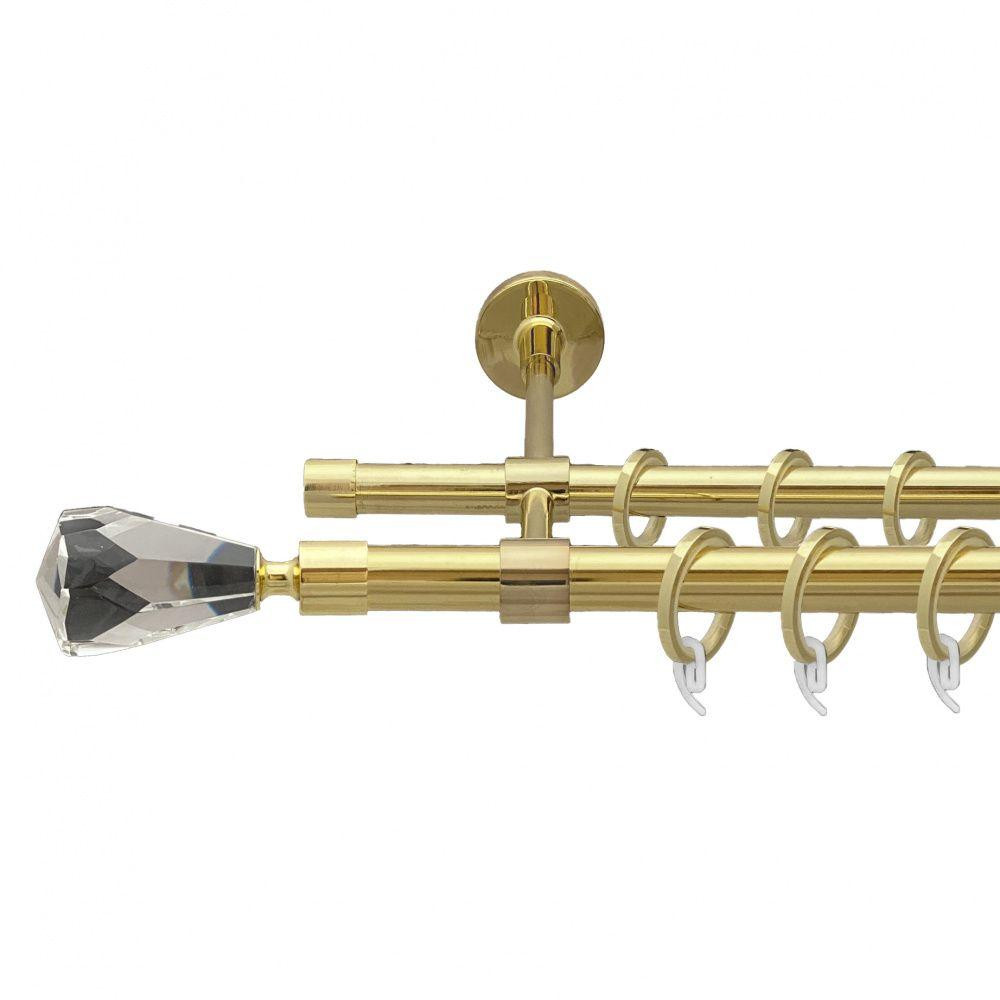 Карниз Orvit Лучетта металевий дворядний закритий гладка труба кільце фасонне металеве  Золото 19\16 мм 160 см (00-00009358) Львів - фото 1