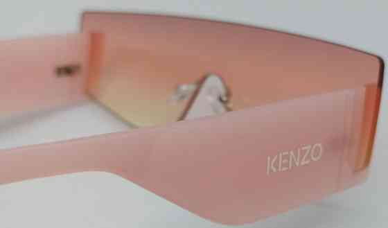 Брендовые модные женские очки маска розовые бежевые с градиентом. Киев