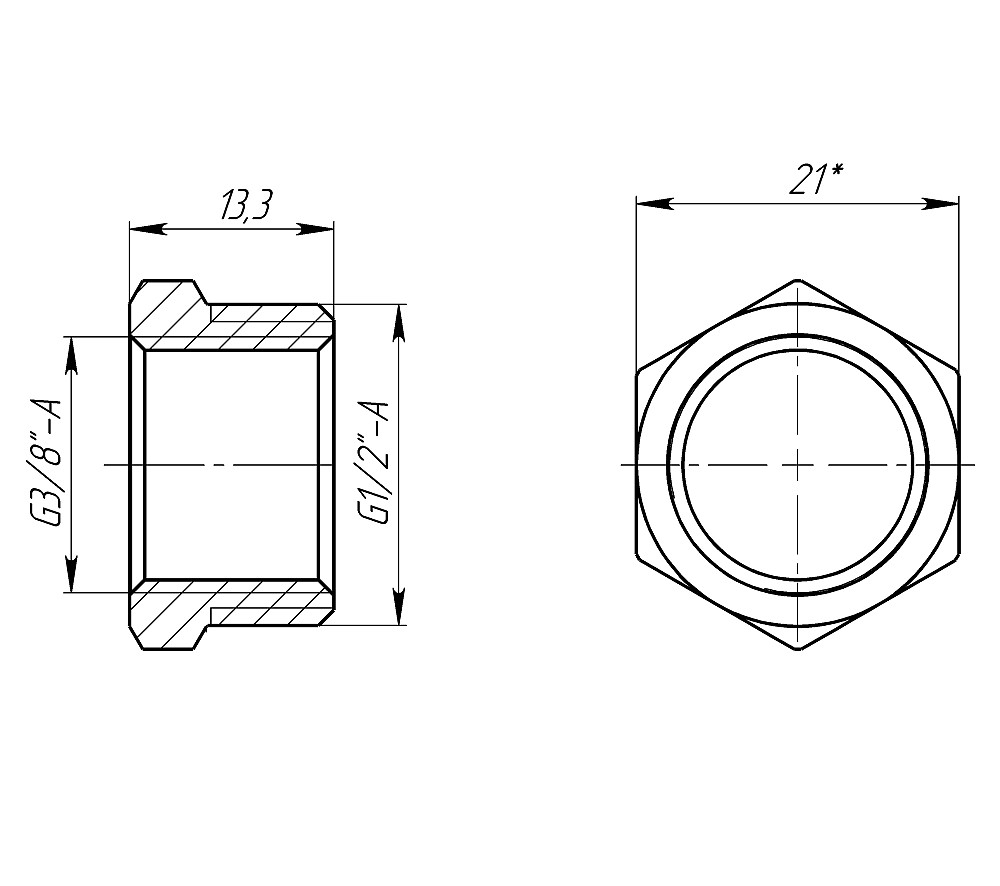 Футорка 1/2″х3/8″ЗВ латунна LF323S OPTIMUM Тернополь - изображение 3