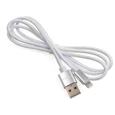 Дата кабель USB 2.0 AM to Lightning 1m nylon silver Vinga (VCPDCLNB1S) Винница