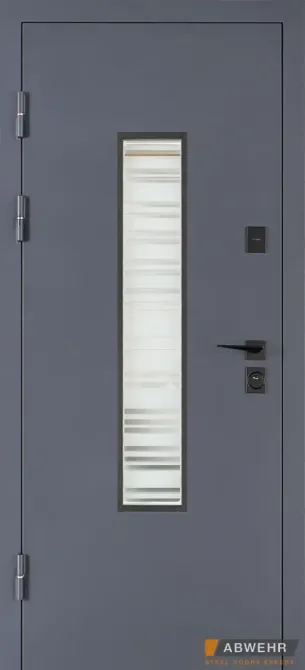 Вхідні двері Abwehr Defender Matrix 555 RAL 7021Т+ Вуличний вологостійкий МДФ Білий 860*2050 мм Київ - фото 1