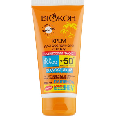 Средство для загара Біокон Крем для безопасного загара "Сверхвысокая защита" SPF 50+ 160 мл (4820160039520) Винница - изображение 1