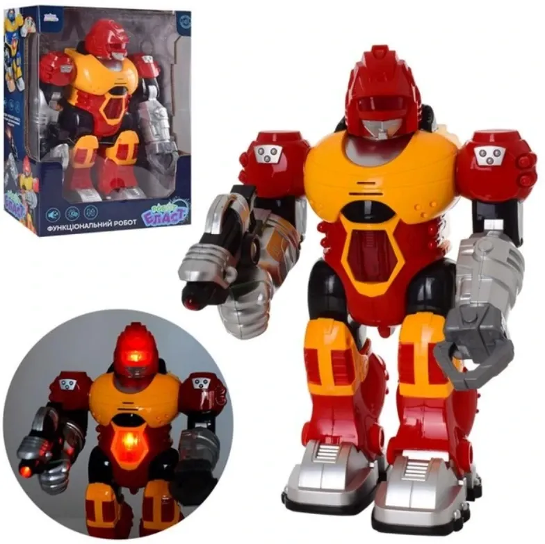 Робот інтерактивний ходить світитися і вміє видавати звуки Червоно-жовтогарячий ( UKA-A0103-1) Чернігів - фото 1