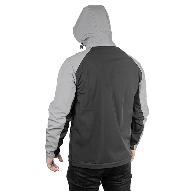Куртка SOFTSHELL світло-сіро/чорна, з капюшоном, тришарова, стрейч 300 GSM 100D, водо-/вітрозахист, 96% поліестер / 4% еластан, 3 кишені, S Львів - фото 8