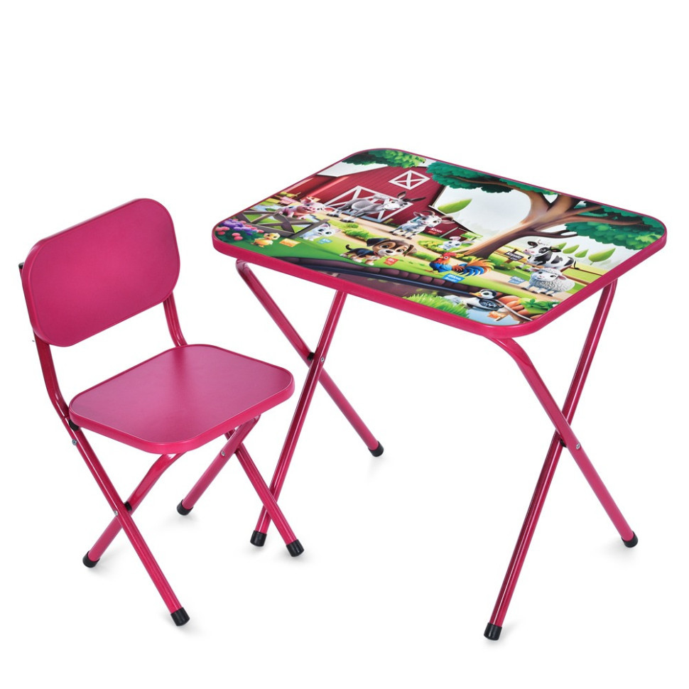 Детский столик складной со стульчиком M 5968-8 малиновый Винница - изображение 1