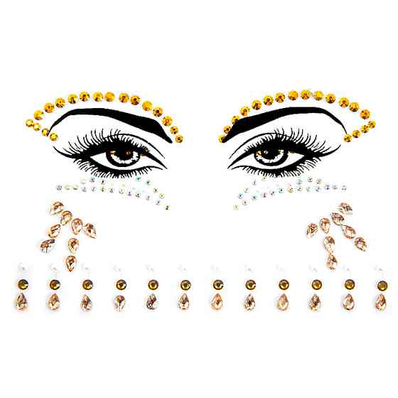 Стрази для обличчя самоклеючі one size шампань Київ