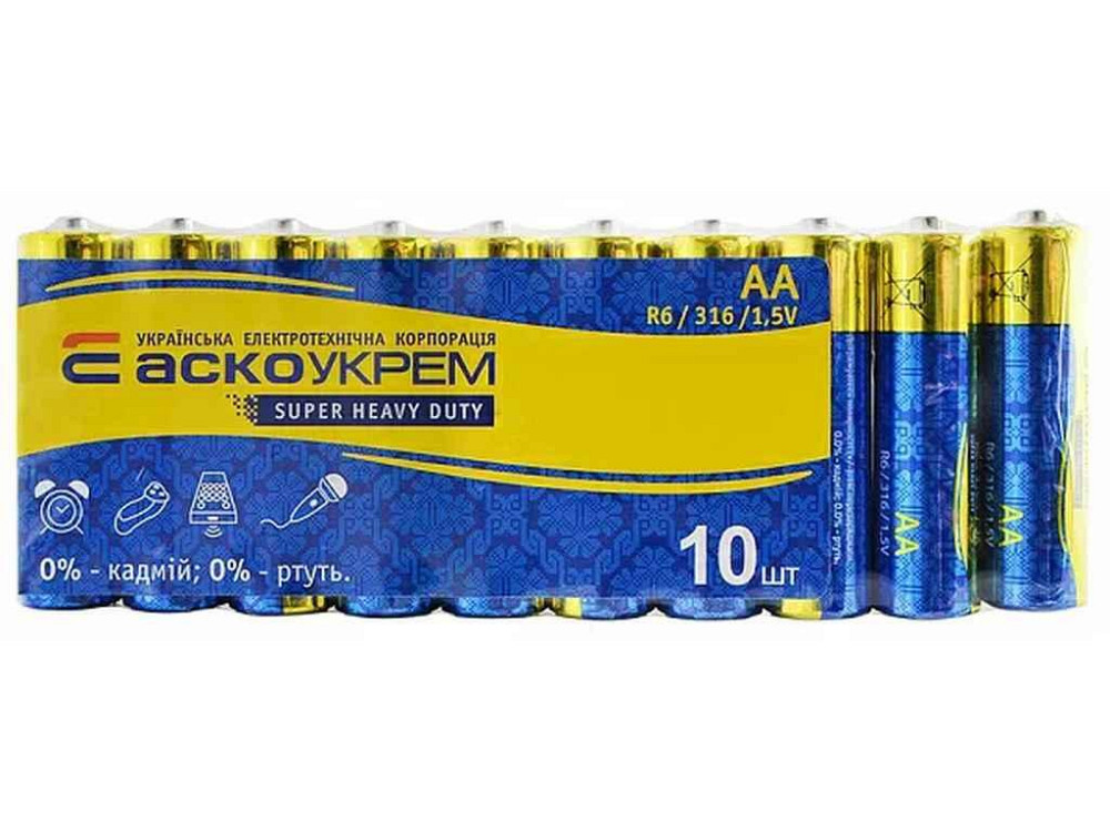 Батарейка сольова AА.R6.SP10 (shrink 10) 10 шт ТМ АСКО Київ - фото 1