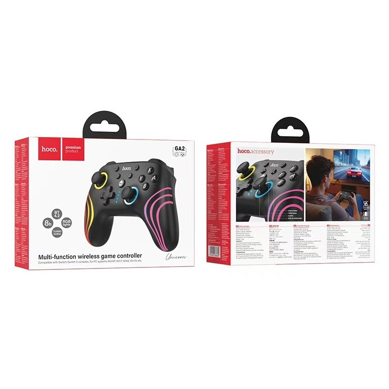 Бездротовий геймпад HOCO GA2 800mAh (SWITCH 1/2.PC) Unicorn multi-function wireless game controller Black Київ - фото 2