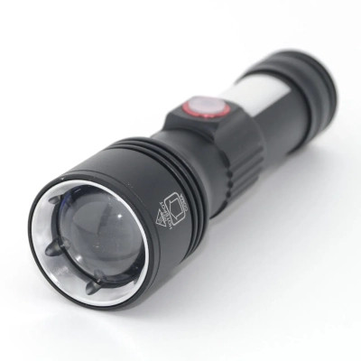 Фонарь Quantum Adept 10W LED zoom +COB з USB+ Li-ion18650/2600mAh (QM-FL1031-18650/2600) Винница - изображение 2