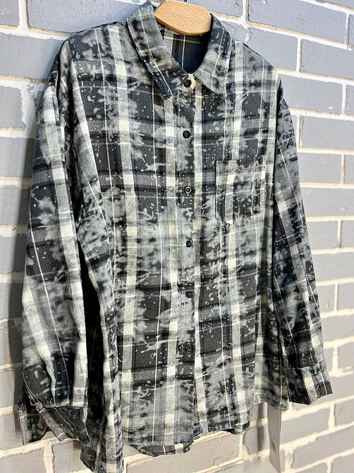 Сорочка жіноча A-N 2775 картата варена в клітинку оверсайз коттон one size, сірий, one size Київ - фото 17