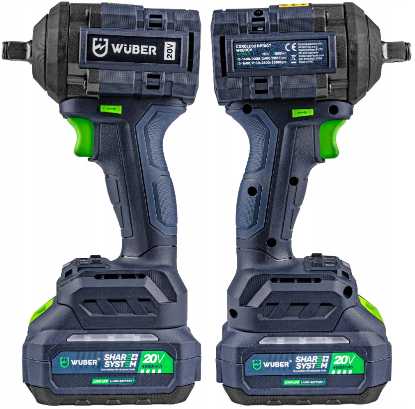 Гайковерт акумуляторний ударний 1/2'' 550Нм Wuber (Польща) Київ - фото 4