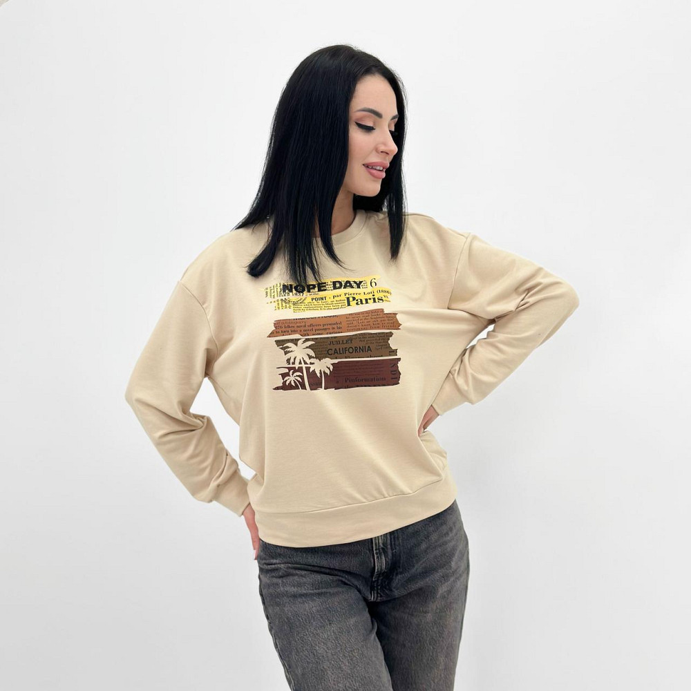 Демисезонный женский свитшот с принтом 