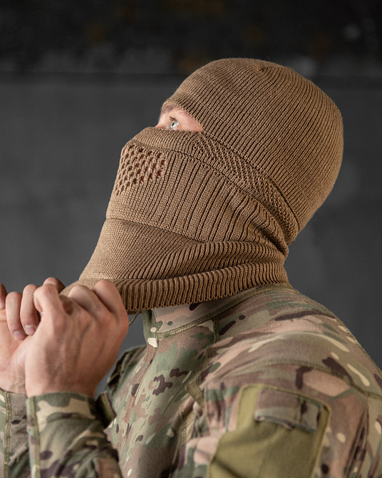 Балаклава шапка мужская тактическая подшлемник  кайот Одесса - изображение 3