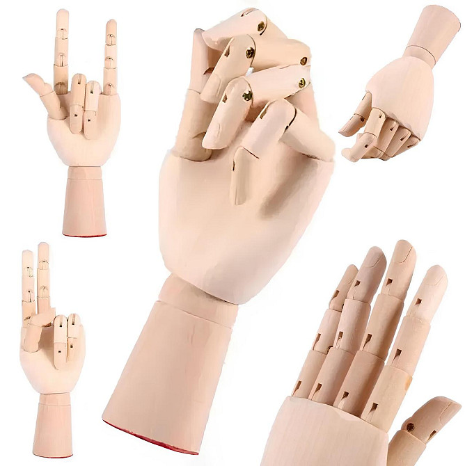 Деревянная рука манекен RESTEQ 18см модель для держания товара, для рисования Киев - изображение 9