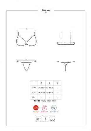 Комплект кружевной Obsessive Luvae черный, S/M Sex Aura Киев