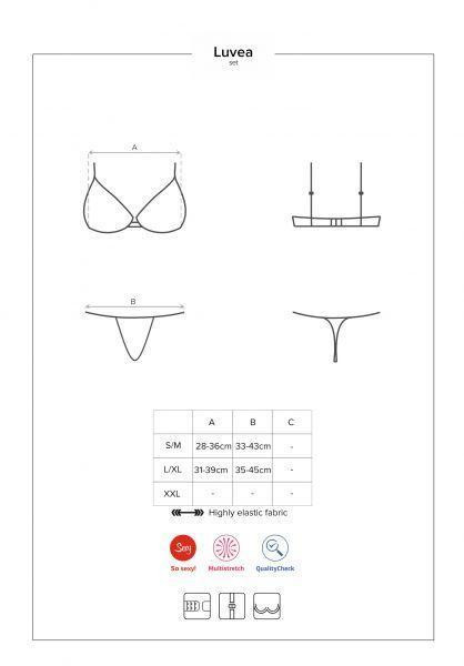 Комплект кружевной Obsessive Luvae черный, S/M Sex Aura Киев - изображение 2