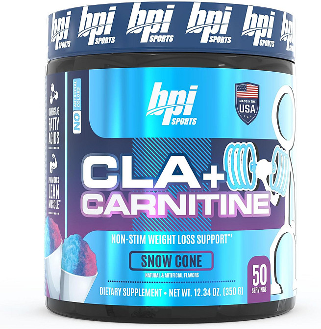 Жиросжигатель Bpi Sports CLA + Carnitine 700 г, Snow Cone Луцк - изображение 1