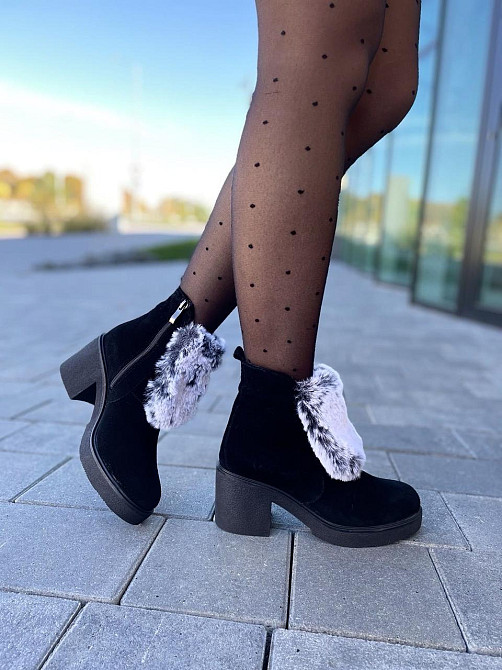 Без бренда Черевики жіночі D and V 6730 чорний/сірий (зима, замша натуральна) (2350) 37р.38р.39 Коломыя - изображение 5