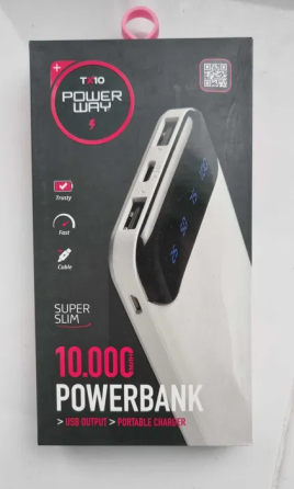 Портативный внешний аккумулятор Power Bank Powerway TX10 10000mAh (Черный) Винница