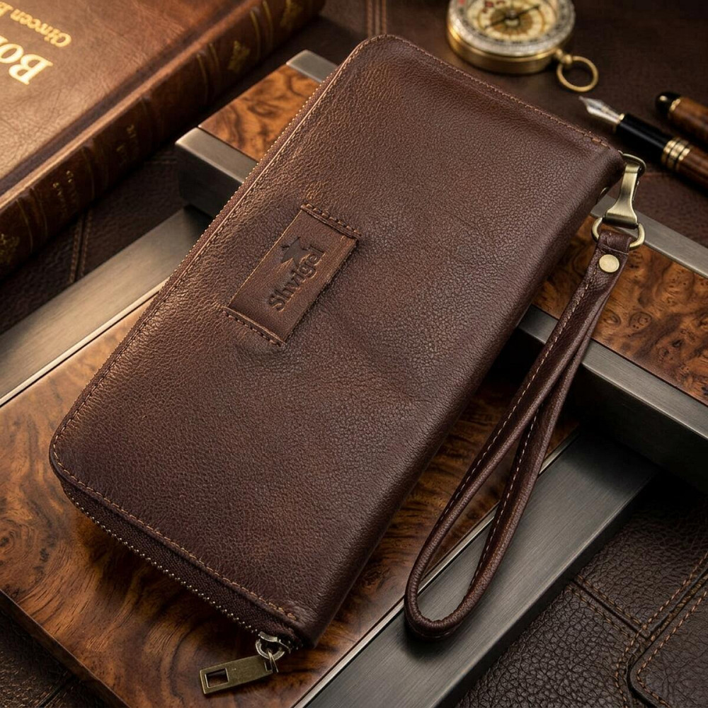 Мужской кожаный клатч для карт купюр и документов SHVIGEL 19121 Коричневый Киев - изображение 9