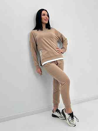 Трикотажний костюм-двійка "Spring" оптом | Норма | Розпродаж моделі 42-44, Капучіно Київ