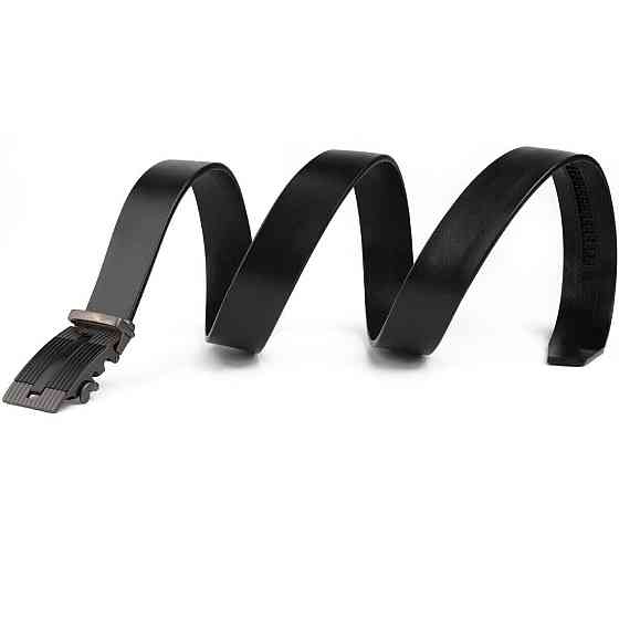 Ремень мужской с линейной пряжкой Vintage 20290 Черный Киев