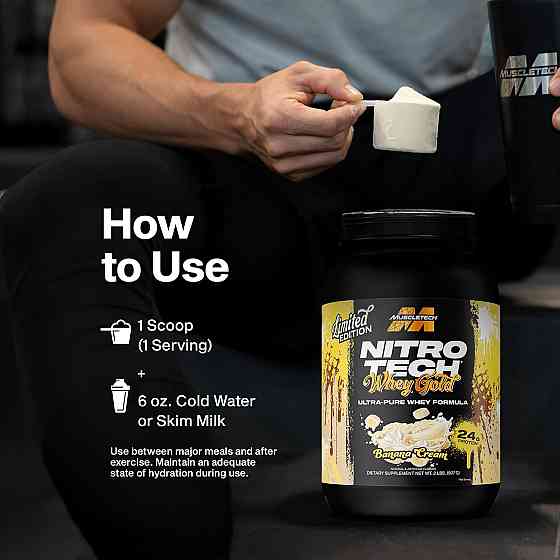 Протеин MuscleTech Nitro Tech 100% Whey Gold 907g (Banana Cream) Луцк