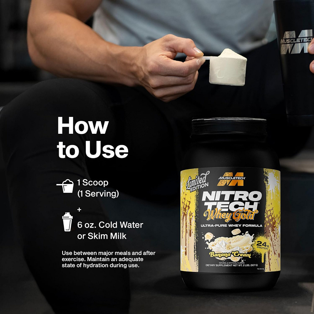 Nitro Tech 100% Whey Gold 907g (Banana Cream) Луцьк - фото 3