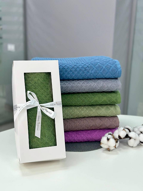 Махровий рушник Ideal Textile Клітинка 70х140 см (56860970) Чернівці - фото 3