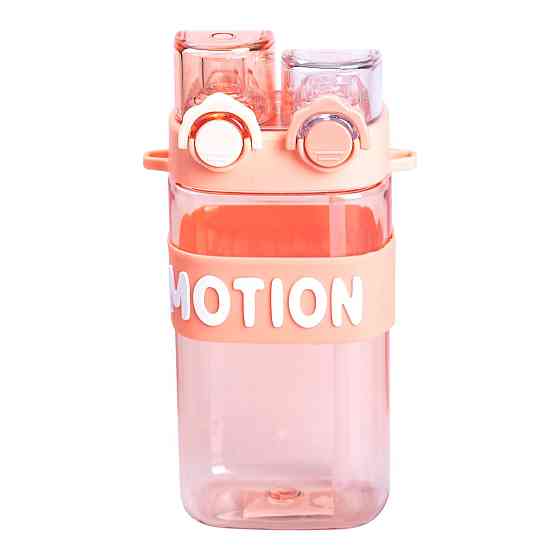 Пляшка для води з трубочкою 550 мл спортивна пластикова пляшка для тренувань Рожева HP-14-49P Коломия