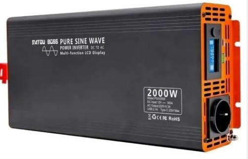 DATOUBOSS Инвертор с чистой синусоидой 2000 Вт DC 12 В. Харьков - изображение 1