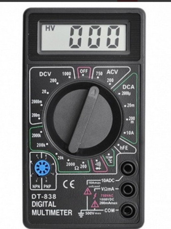 Мультиметр для вимірювання температури, напруги, опору Digital DT-838 1019 Київ - фото 3