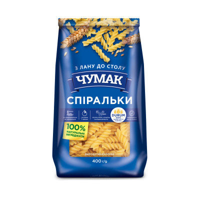 Макароны Чумак Спиральки 400 г (4820156766416) Винница - изображение 1