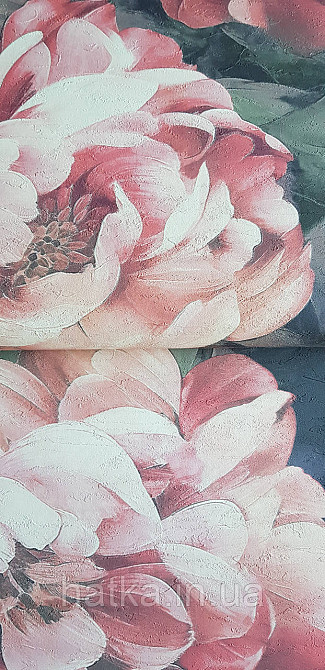 Шпалери вінілові на флізеліні Grandeco Anita 1,06х10 квіти півонії яскраво червоні Київ - фото 2