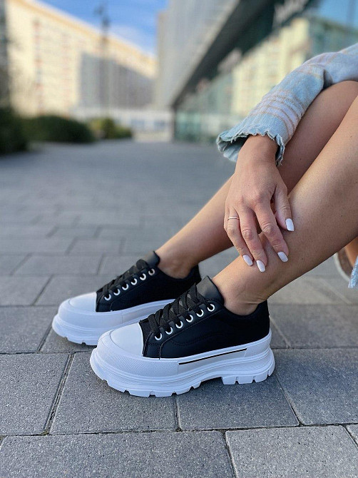 Кеды женские M122-1 черные эко-кожа размер 36-41 (4757) Коломия - фото 9