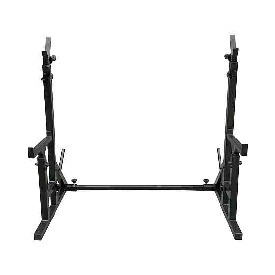 Стійки під штангу 40 на 40 мм Чорний зі страхувальними упорами, брусами та штирями для зберігання блінів Київ