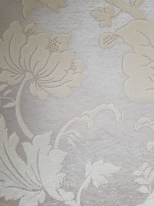 Шпалери вінілові на флізеліні Rasch Trianon Xlll 0.53х10 класика під текстиль гобелен квіти листя кремові Київ - фото 3