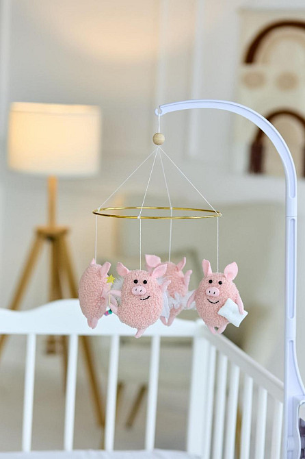 Дитячий мобіль на ліжечко для немовлят WoollyFox "Веселі свинки" Київ - фото 5