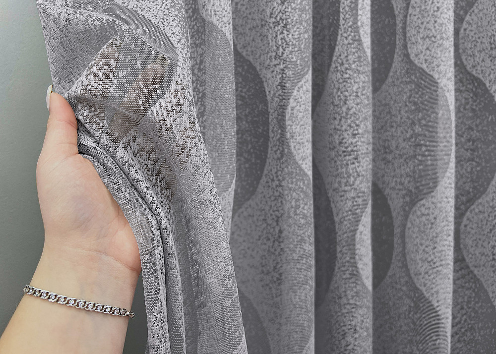 Тюль жакард колір сірий 1984т Київ - фото 3
