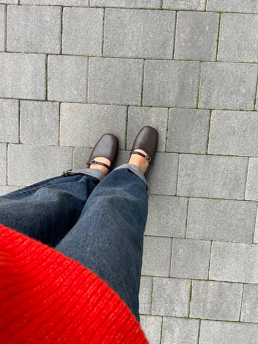 Roberto Netti Балетки женские Roberto Netti шоколадные натуральная кожа квадратный носок (3025) Коломия - фото 8